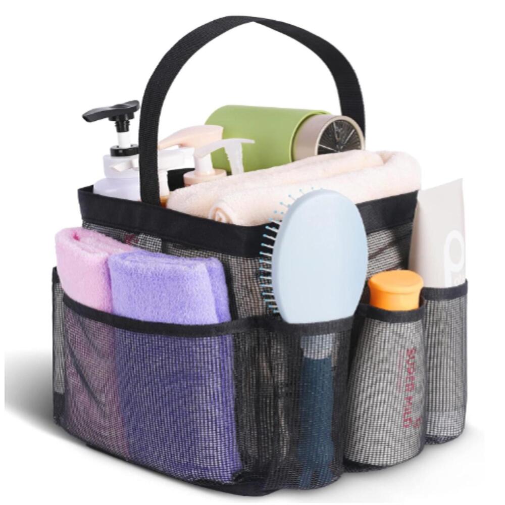 Portable Shower Caddy with 8 Pockets - Mesh Organizer